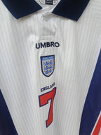 ENGLAND 1998 FULL SLEEVE HOME JERSEY EMBROIDERY BECKHAM