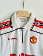 MANCHESTER UNITED 1998 - 1999 FIVE SLEEVE ZIP EMBROIDERY AWAY JERSEY BECKHAM
