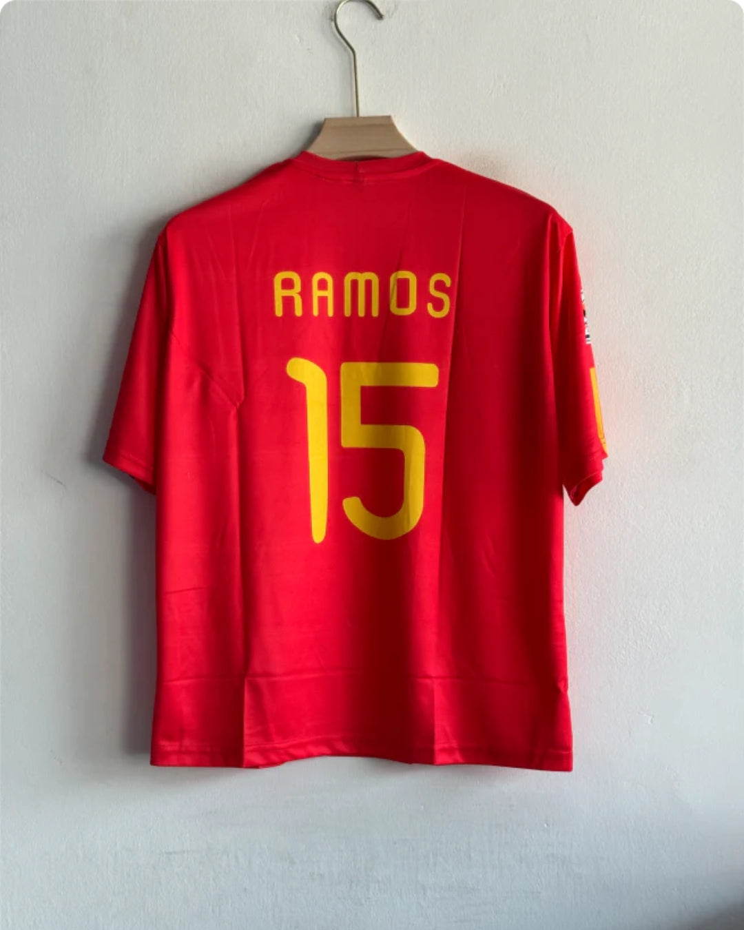 SPAIN 2010 HOME KIT RAMOS FIVESLEEVE