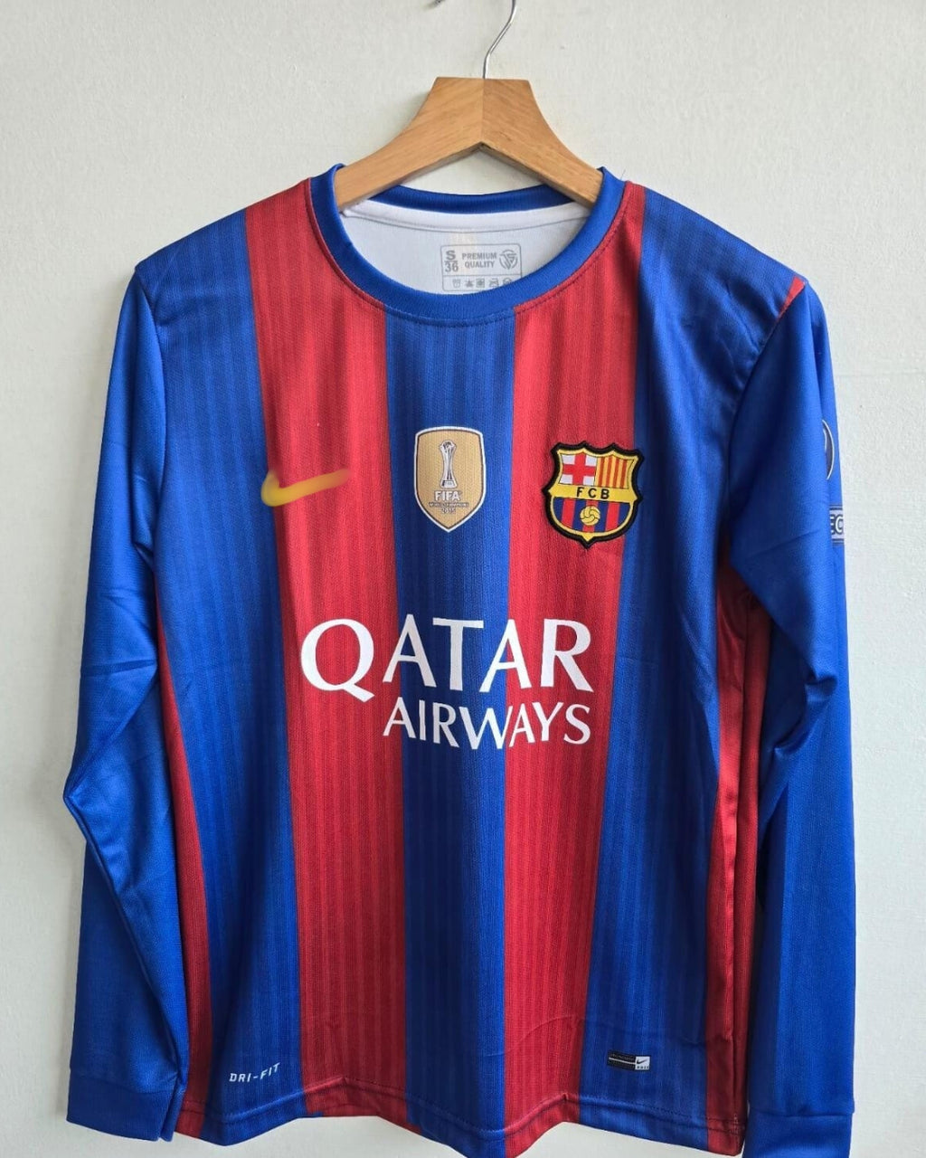 FC BARCELONA 2016 - 2017 FULL SLEEVE EMBROIDERY HOME JERSEY MESSI