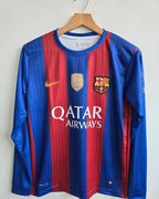 FC BARCELONA 2016 - 2017 FULL SLEEVE EMBROIDERY HOME JERSEY MESSI