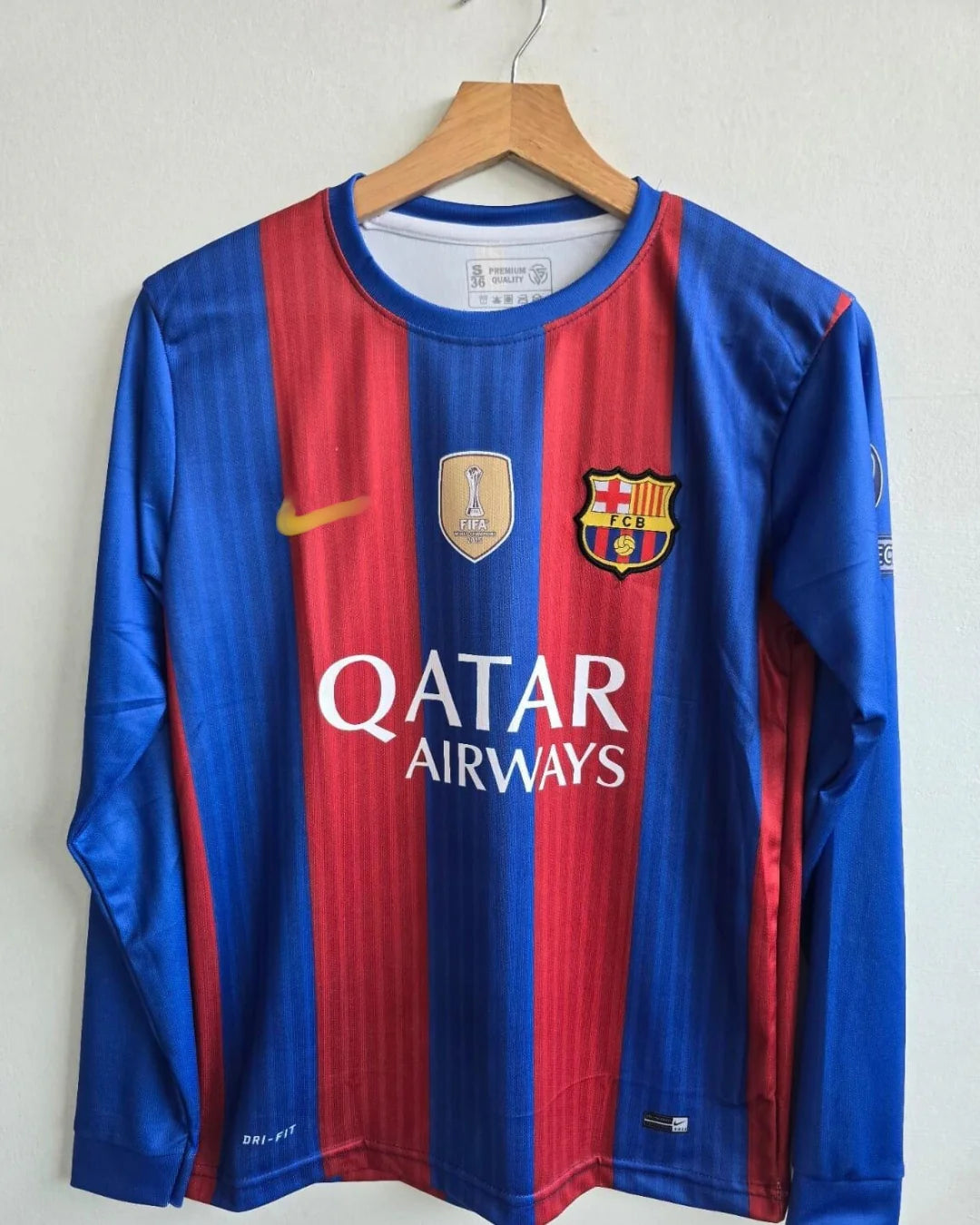 FC BARCELONA 2016 - 2017 FULL SLEEVE EMBROIDERY HOME JERSEY MESSI
