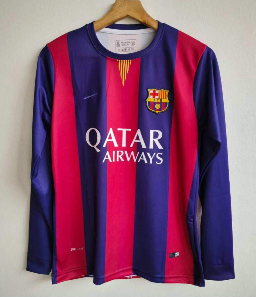 FC BARCELONA 2014 - 2015 FULL SLEEVE HOME JERSEY EMBROIDERY NEYMAR