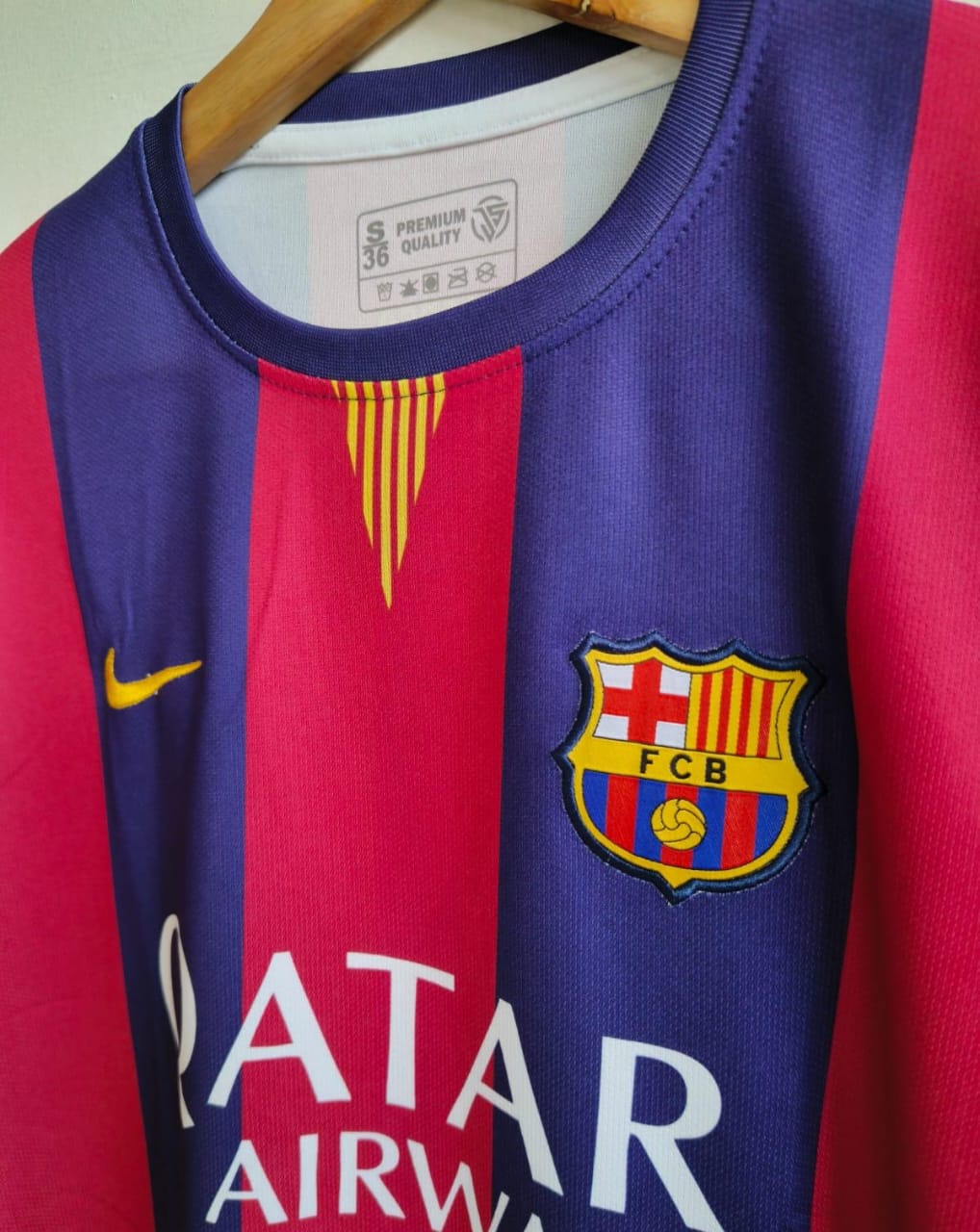 FC BARCELONA 2014 - 2015 FULL SLEEVE HOME JERSEY EMBROIDERY NEYMAR