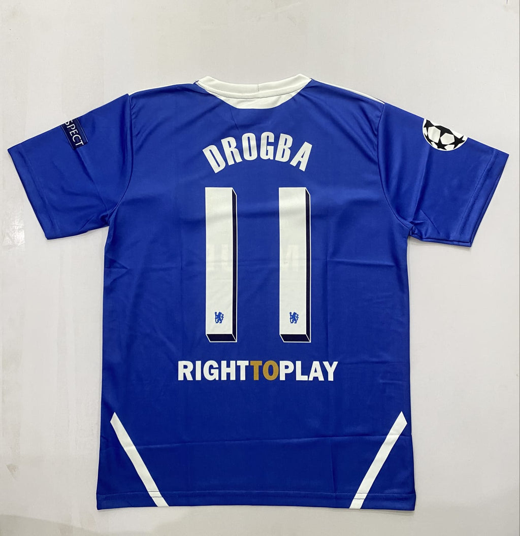 Chelsea 2012 Final Munich 2012 Retro Home Jersey Embroidery Drogba
