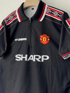 MANCHESTER UNITED 1998 - 1999 ZIP COLLAR EMBROIDERY AWAY JERSEY BECKHAM