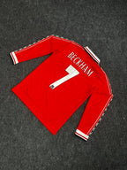 MANCHESTER UNITED 1999 FULL SLEEVE ZIP COLLAR SIGNATURE PREMIUM EMBROIDERY BECKHAM