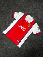 ARSENAL 1998 - 1999 RETRO HOME JERSEY COLLAR BERGKAMP