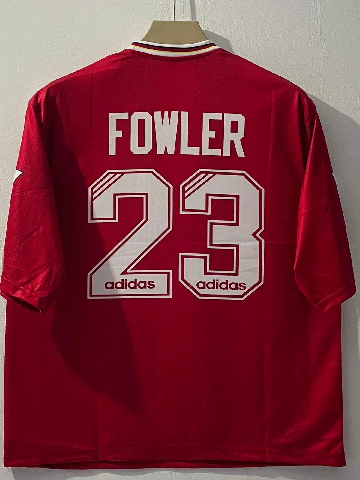 LIVERPOOL 1995 - 1996 FIVE SLEEVE HOME JERSEY FOWLER