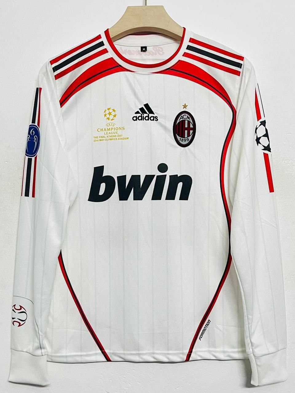 AC MILAN 2006 - 2007 FULL SLEEVE EMBROIDERY PREMIUM AWAY JERSEY KAKA