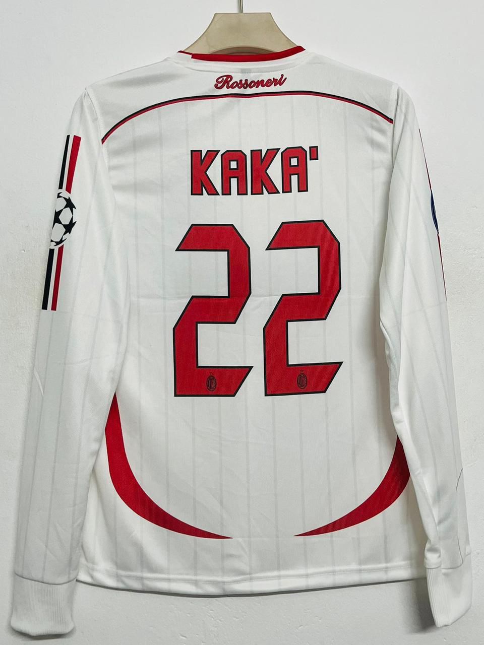AC MILAN 2006 - 2007 FULL SLEEVE EMBROIDERY PREMIUM AWAY JERSEY KAKA