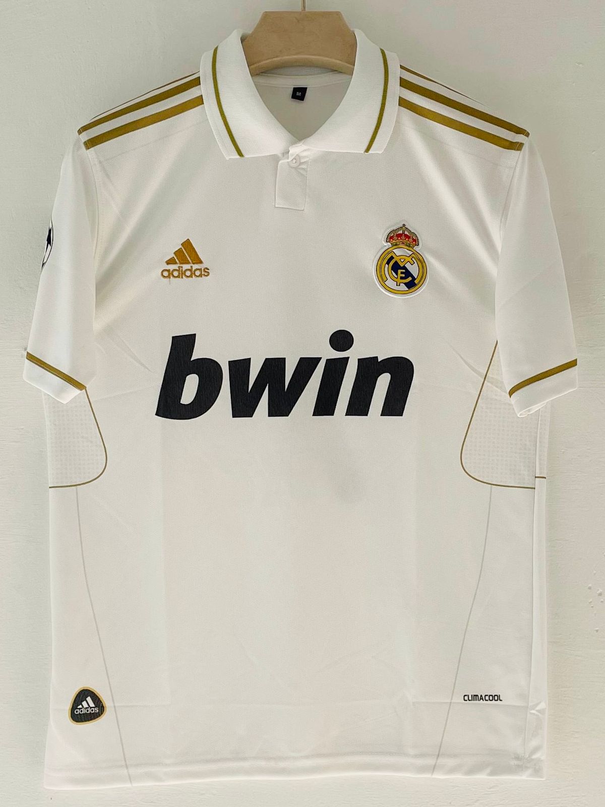 REAL MADRID 2011 - 2012 COLLAR HOME JERSEY EMBROIDERY PREMIUM RONALDO