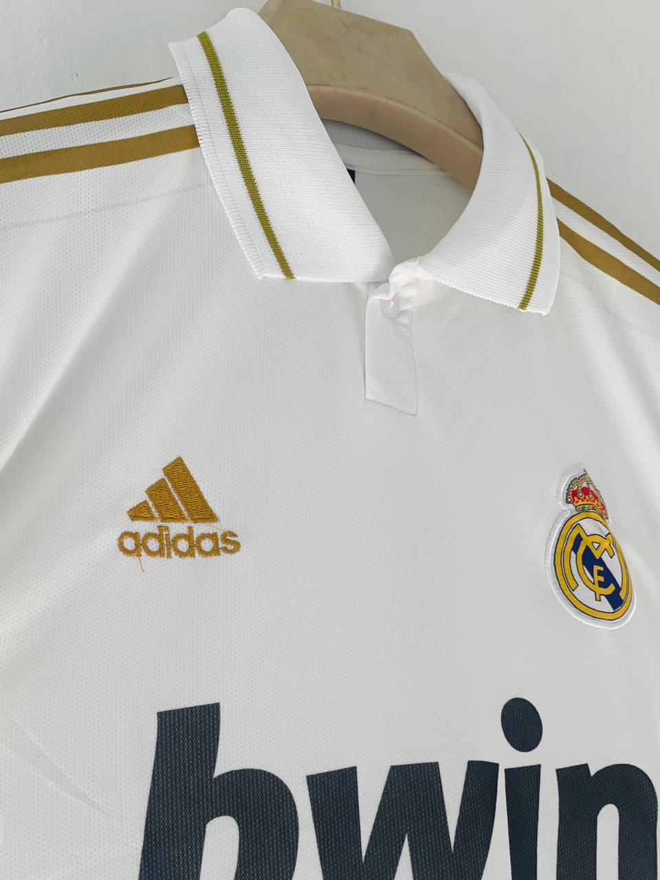 REAL MADRID 2011 - 2012 COLLAR HOME JERSEY EMBROIDERY PREMIUM RONALDO