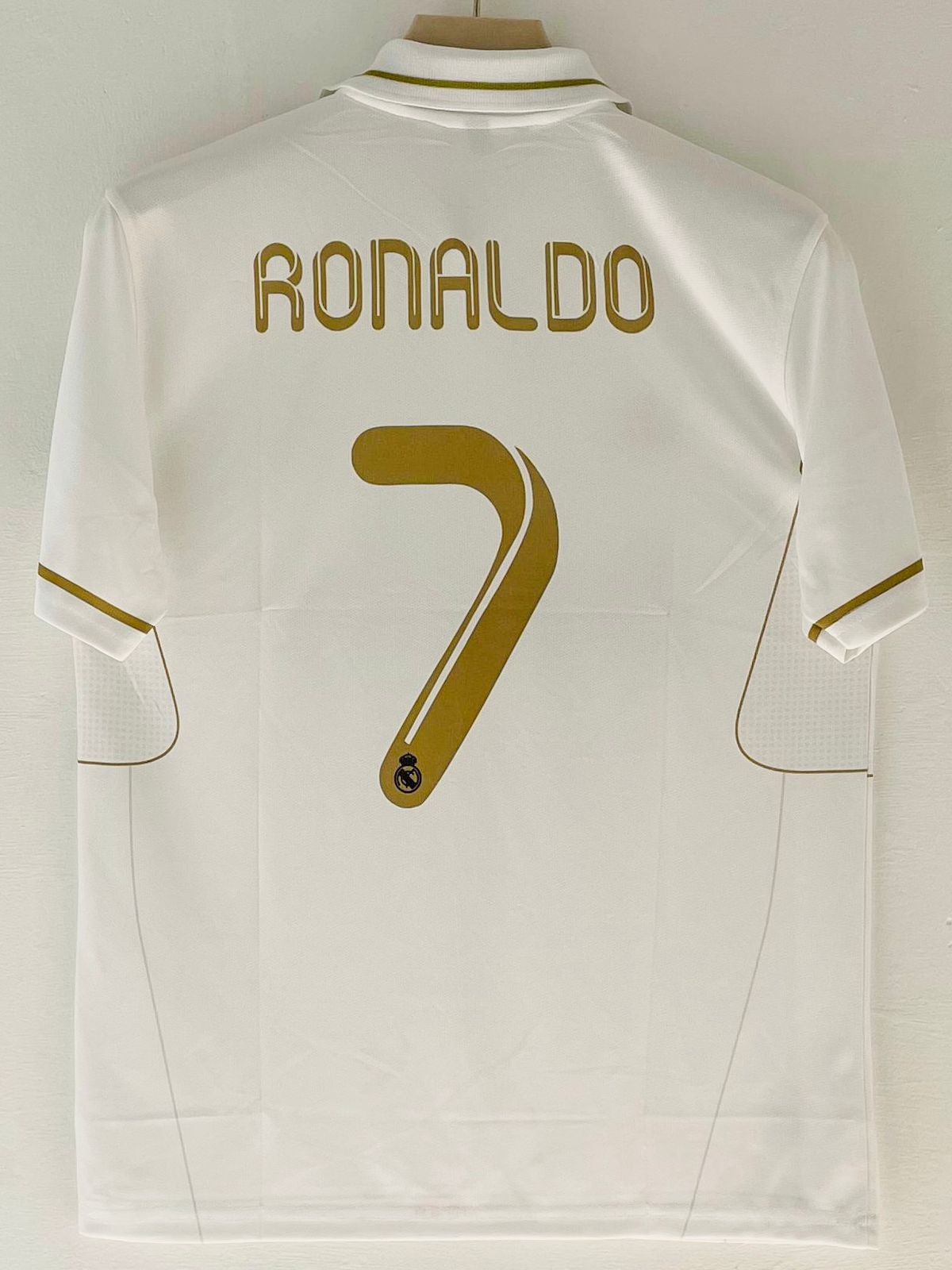 REAL MADRID 2011 - 2012 COLLAR HOME JERSEY EMBROIDERY PREMIUM RONALDO