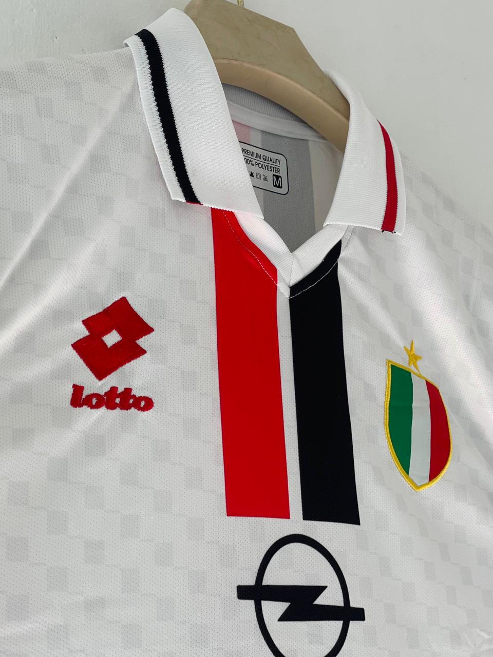 AC MILAN 1995 - 1996 COLLAR AWAY JERSEY EMBROIDERY PREMIUM MALDINI