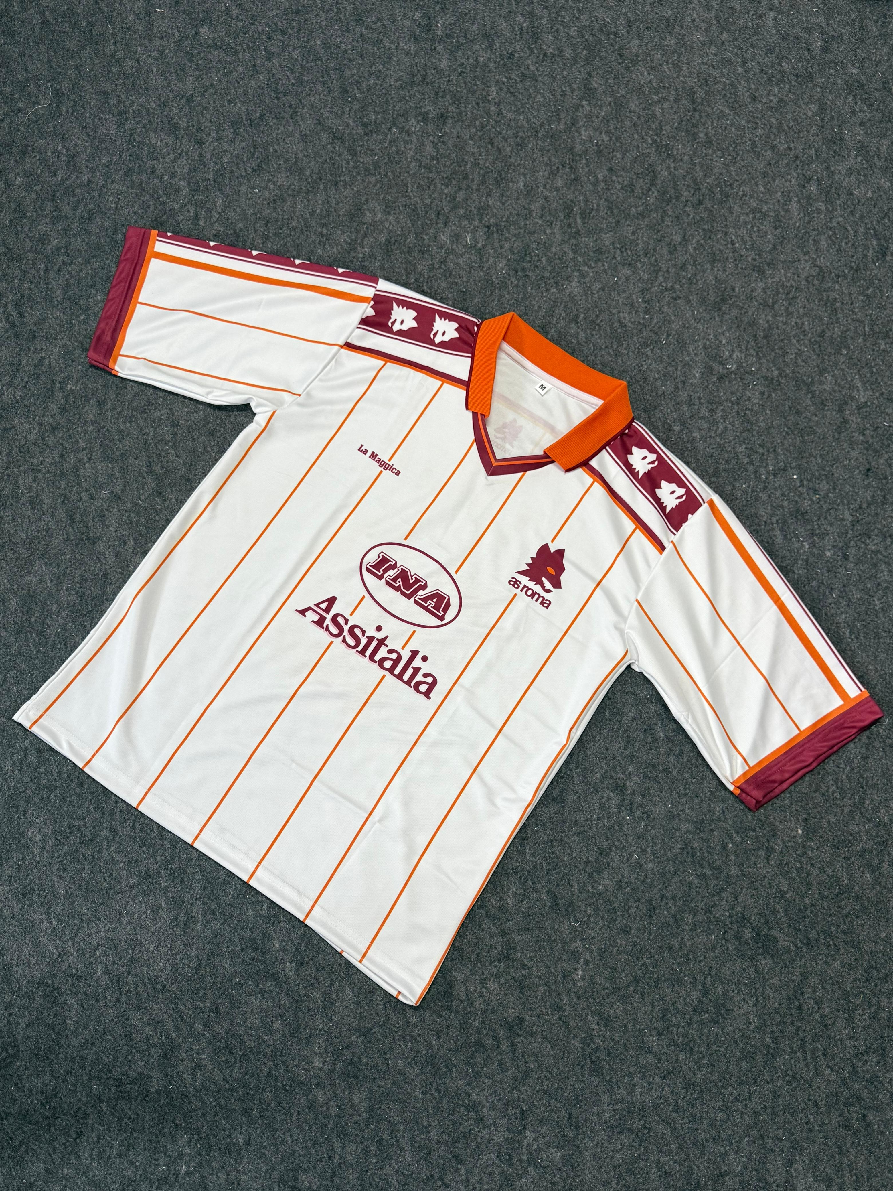 AS ROMA 1995 - 1996 FIVE SLEEVE AWAY JERSEY TOTTI