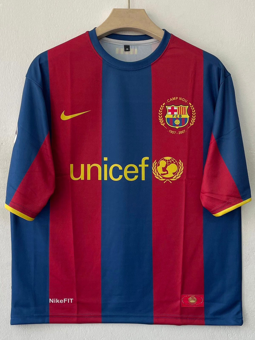 FC BARCELONA 2007 - 2008 FIVE SLEEVE HOME JERSEY RONALDINHO