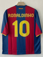 FC BARCELONA 2007 - 2008 FIVE SLEEVE HOME JERSEY RONALDINHO