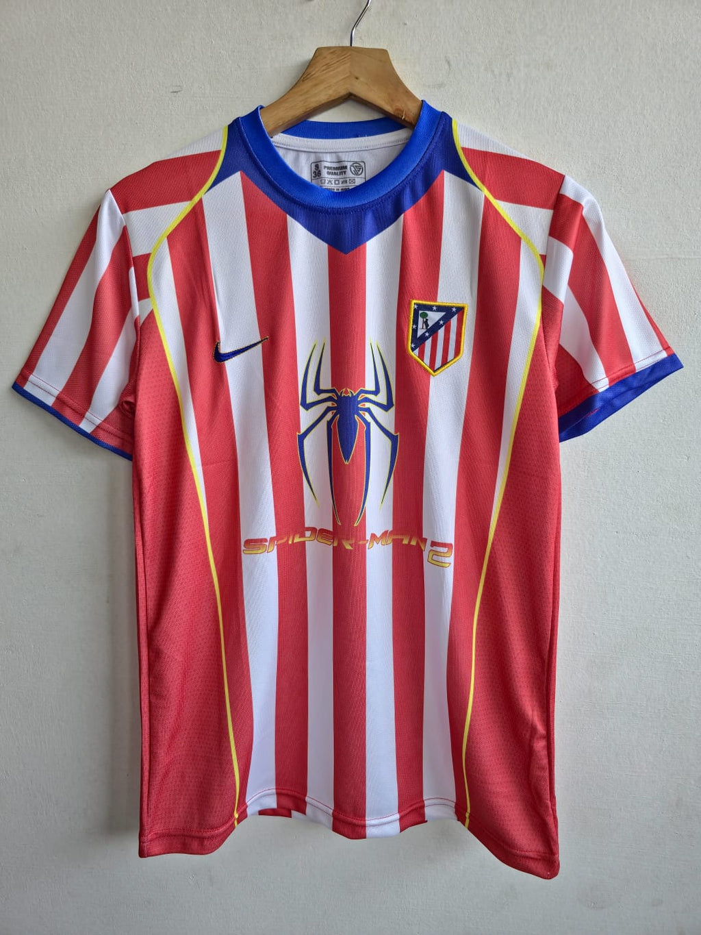 ATLETICO MADRID 2004 - 2005 COLLAR EMBROIDERY HOME JERSEY F.TORRES