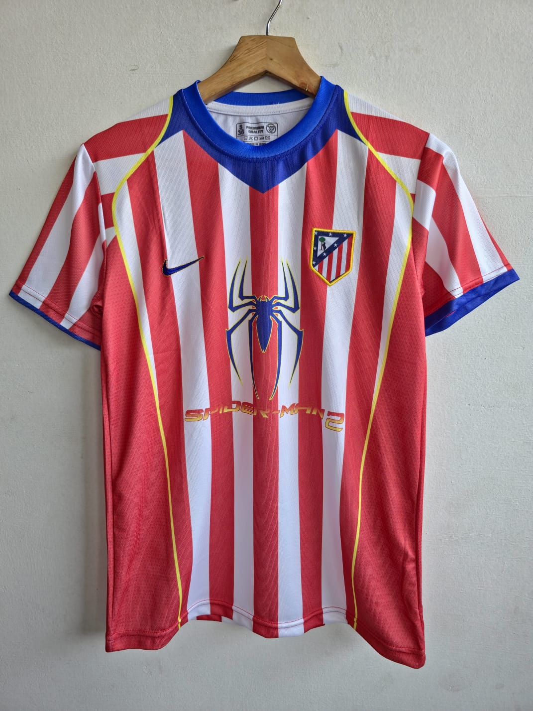 ATLETICO MADRID 2004 - 2005 COLLAR EMBROIDERY HOME JERSEY F.TORRES