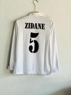 REAL MADRID 2002 - 03 HOME KIT ZIDANE FULL SLEEVE POLO EMBROIDERY PREMIUM