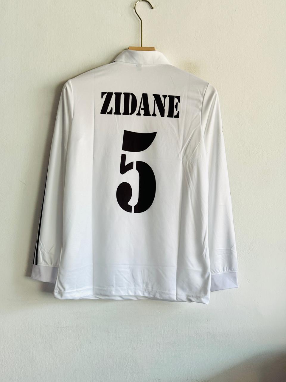 REAL MADRID 2002 - 03 HOME KIT ZIDANE FULL SLEEVE POLO EMBROIDERY PREMIUM