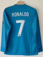 REAL MADRID 2017 - 2018 FULL SLEEVE EMBROIDERY PREMIUM THIRD JERSEY RONALDO