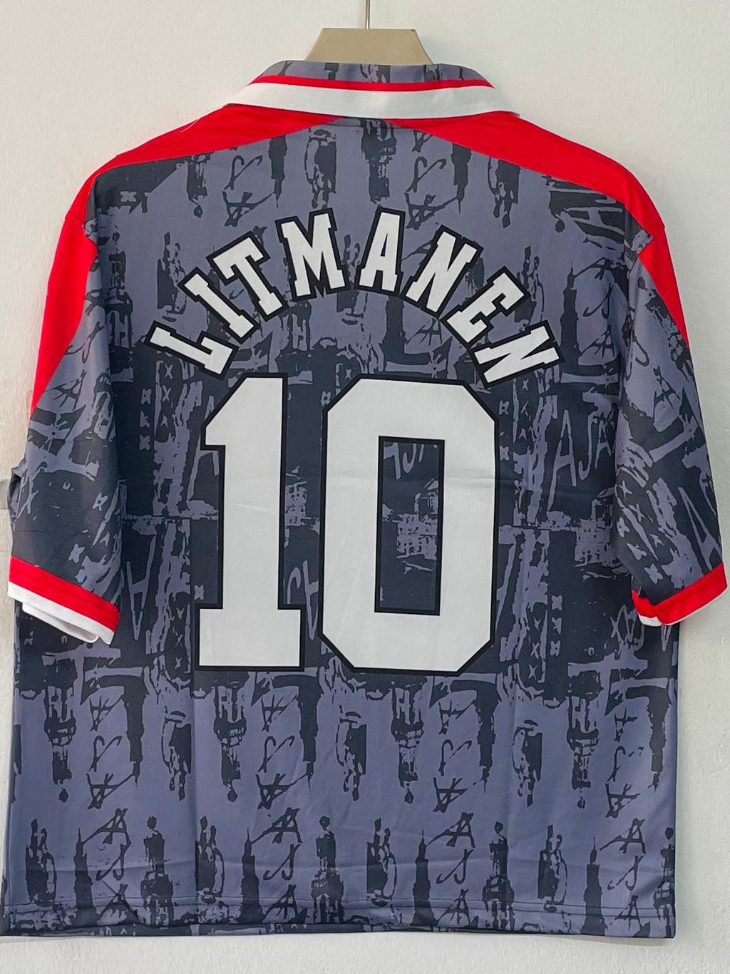 AJAX 1996 - 1997 COLLAR FIVE SLEEVE AWAY JERSEY LITMANEN