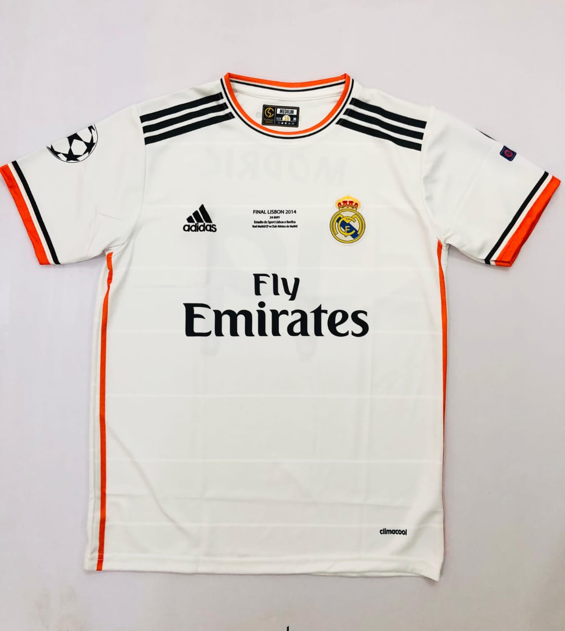 REAL MADRID 2013 - 2014 HOME JERSEY EMBROIDERY MODRIC