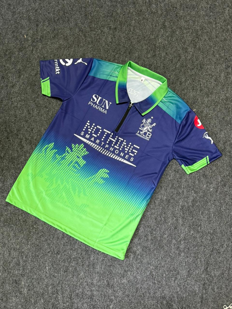 RCB 2026 GREEN JERSEY ZIP COLLAR KOHLI