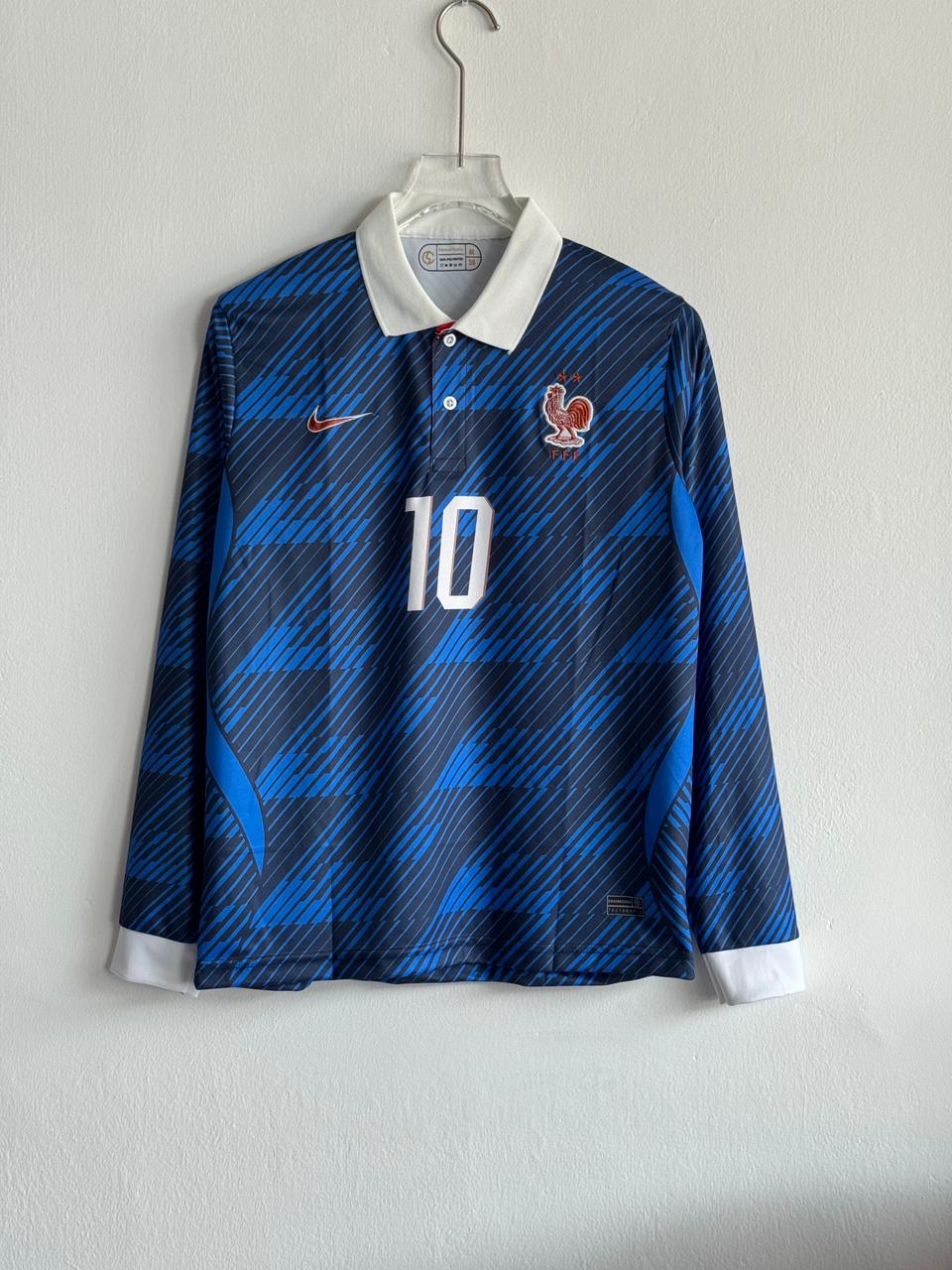 FRANCE 2026 HOME JERSEY COLLAR FULL SLEEVE EMBROIDERY MBAPPE