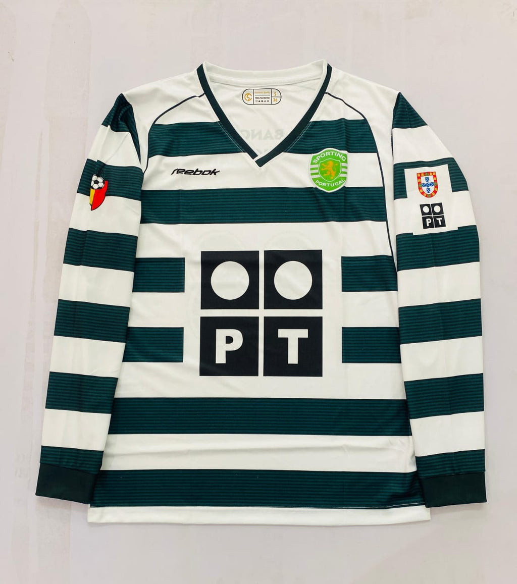 SPORTING 2001 - 2003 FULL SLEEVE HOME JERSEY EMBROIDERY RONALDO