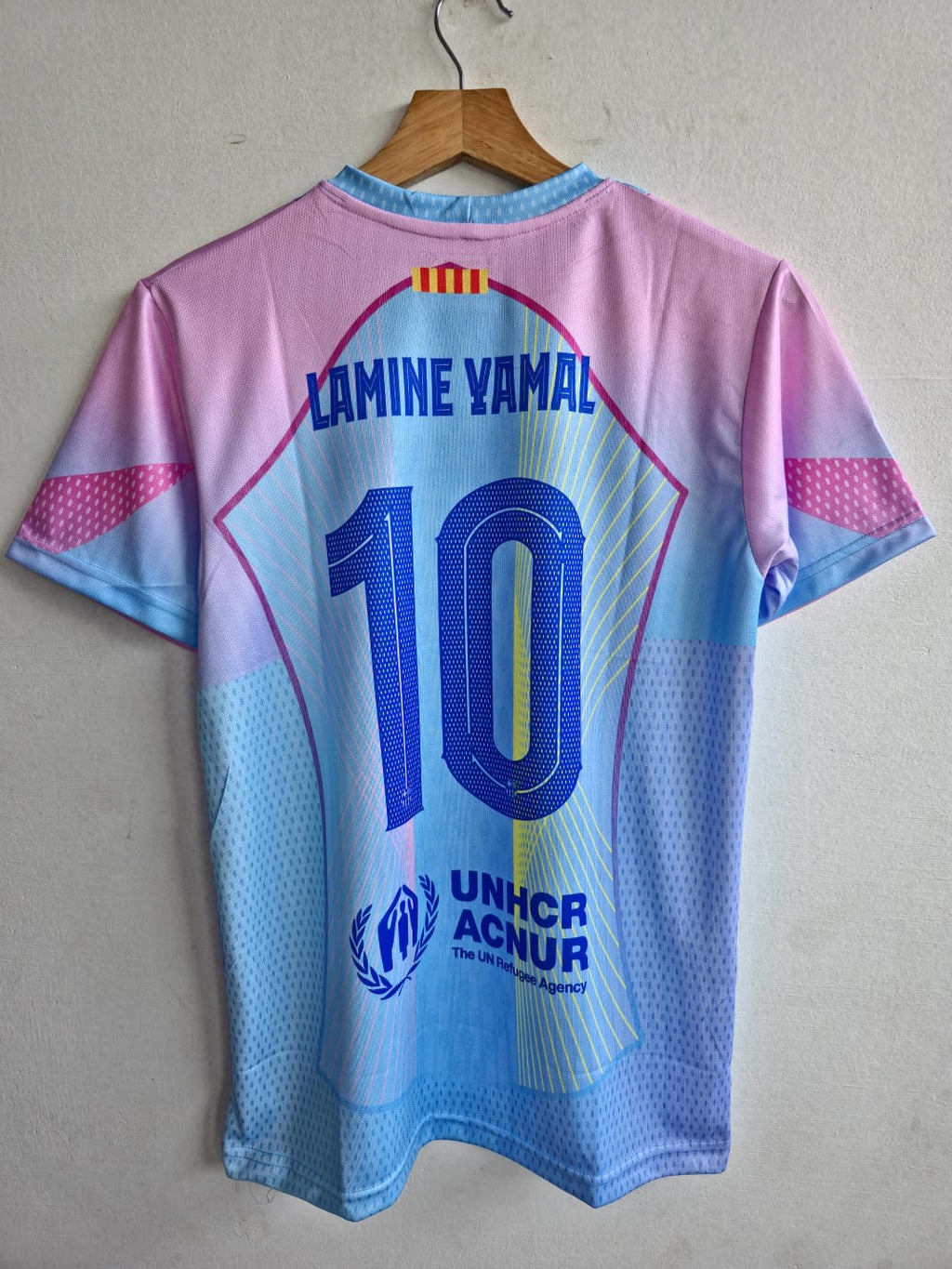 FC BARCELONA 2025 - 2026 SPECIAL EDITION EMBROIDERY LIGHT BLUE AND PINK LAMINE YAMAL