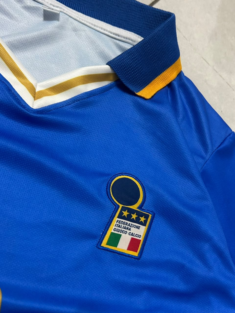 ITALY 1996 RETRO COLLAR HOME JERSEY PREMIUM EMBROIDERY MALDINI