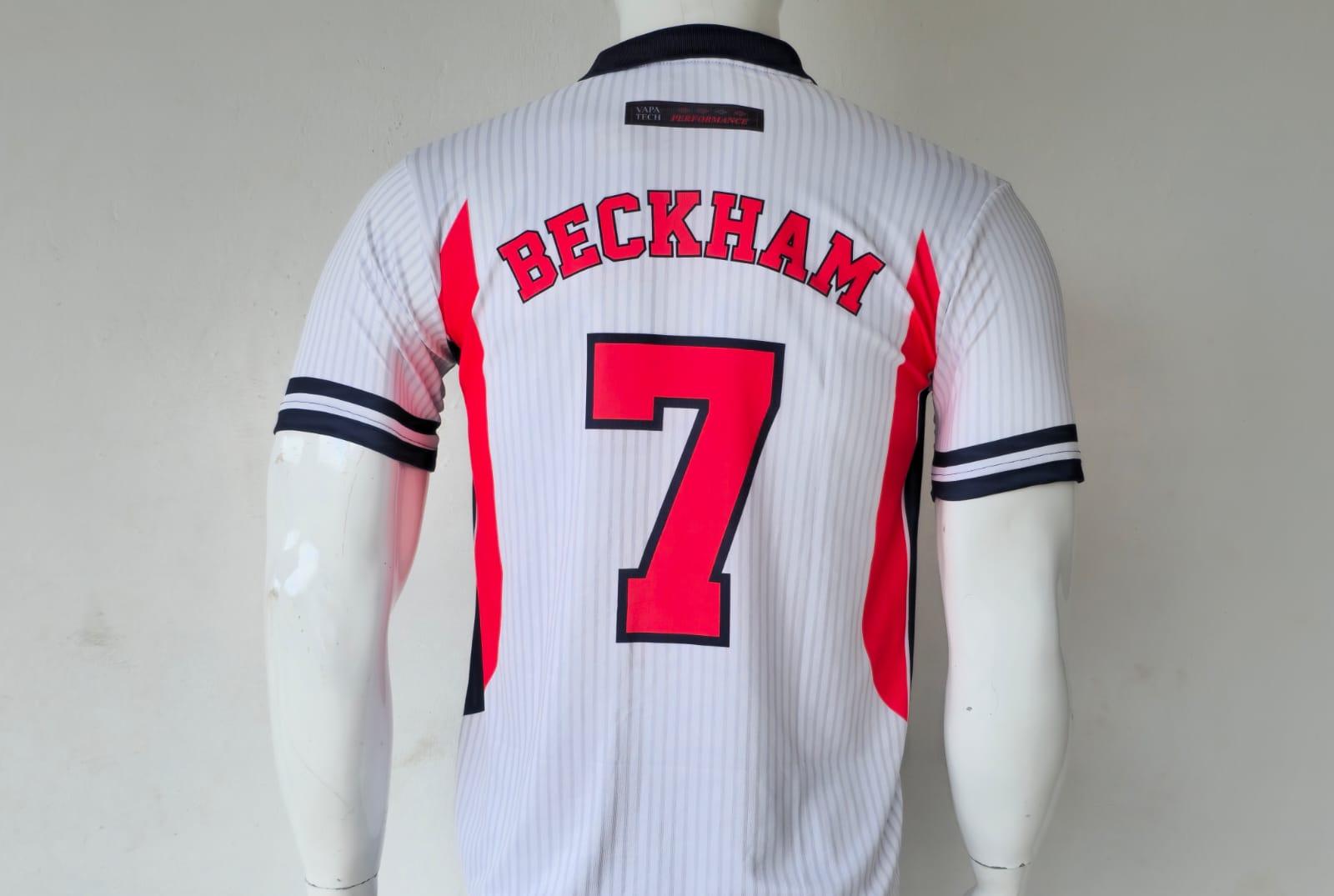 ENGLAND 1998 WORLD CUP JERSEY EMBROIDERY BECKHAM