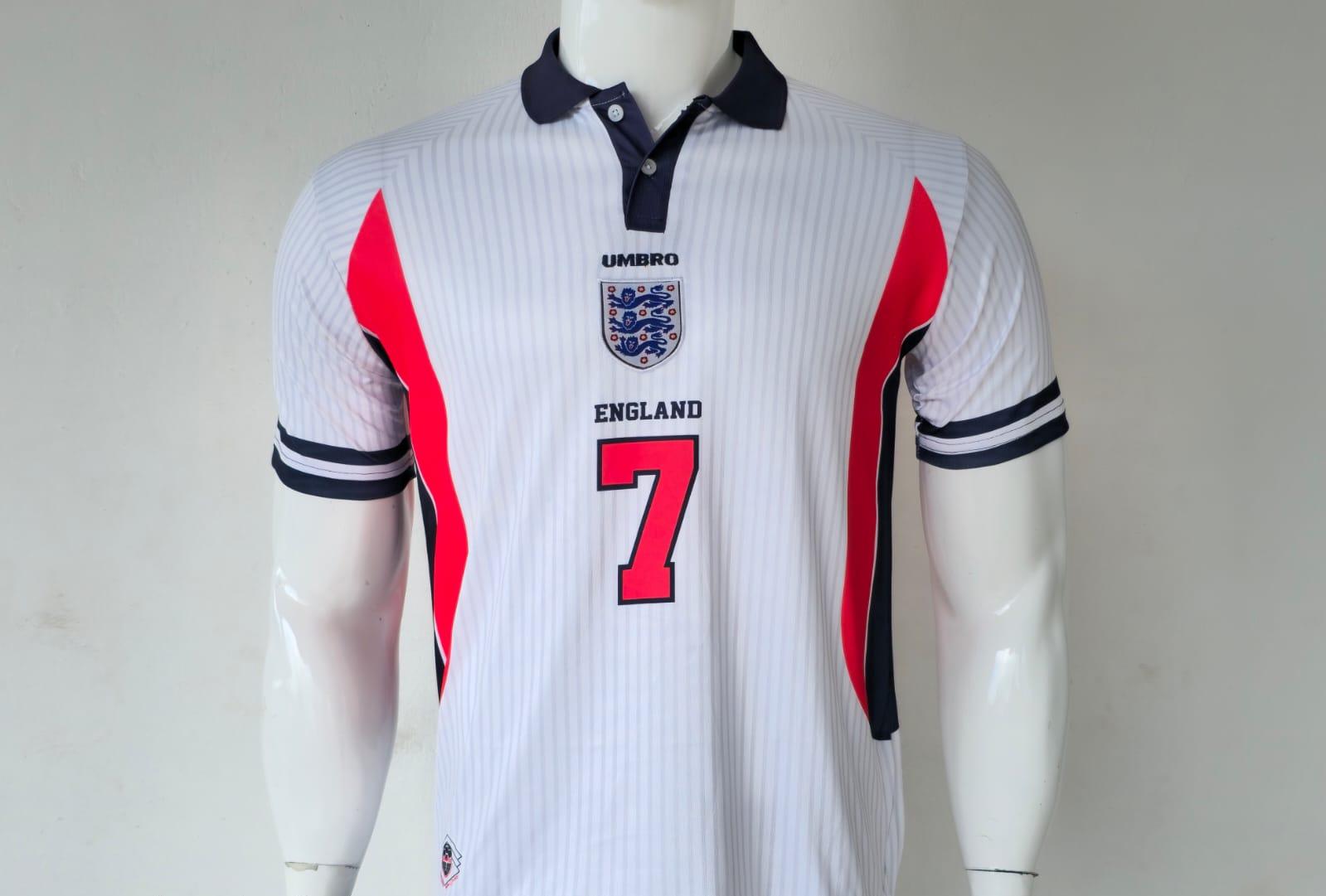 ENGLAND 1998 WORLD CUP JERSEY EMBROIDERY BECKHAM