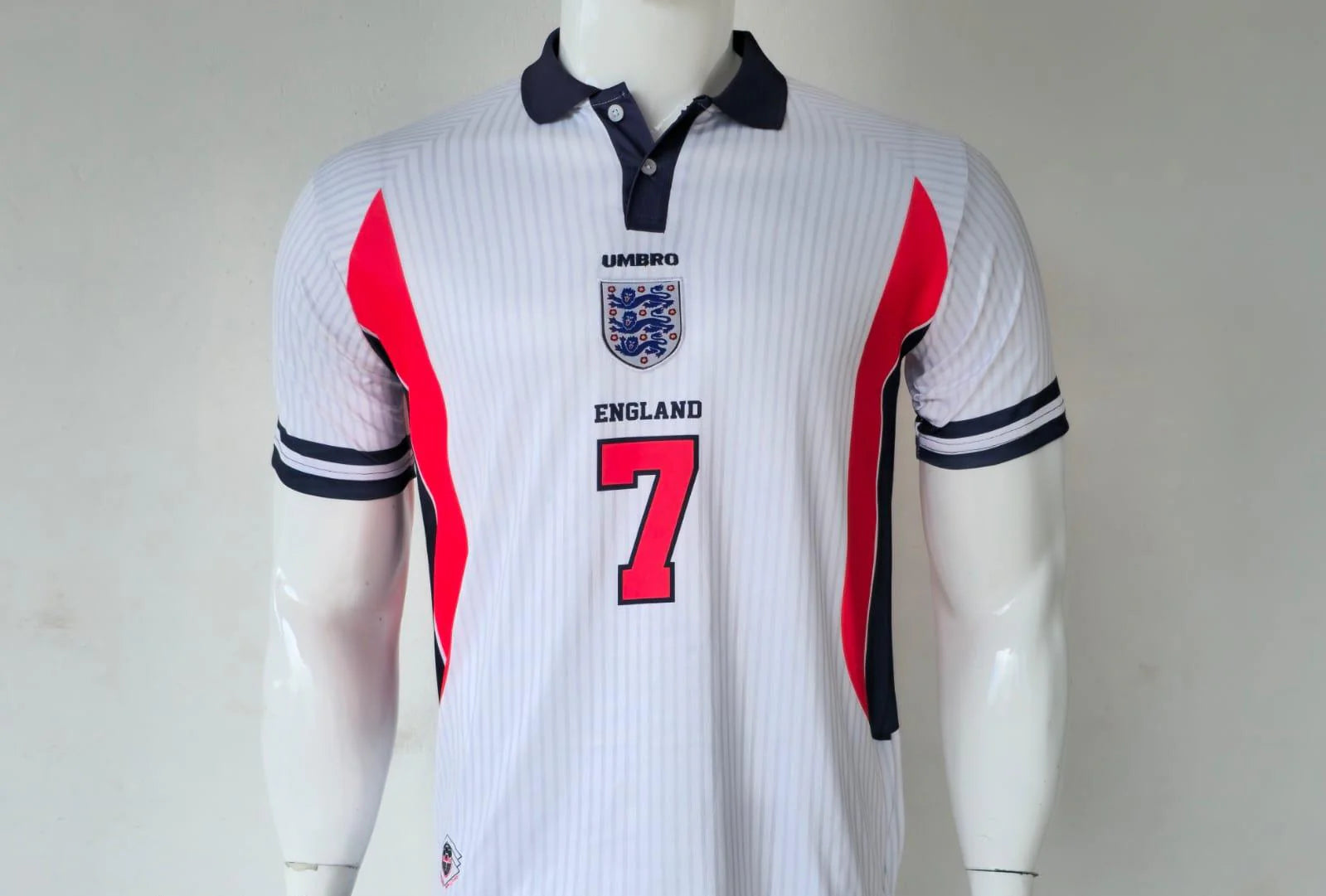 ENGLAND 1998 WORLD CUP JERSEY EMBROIDERY BECKHAM