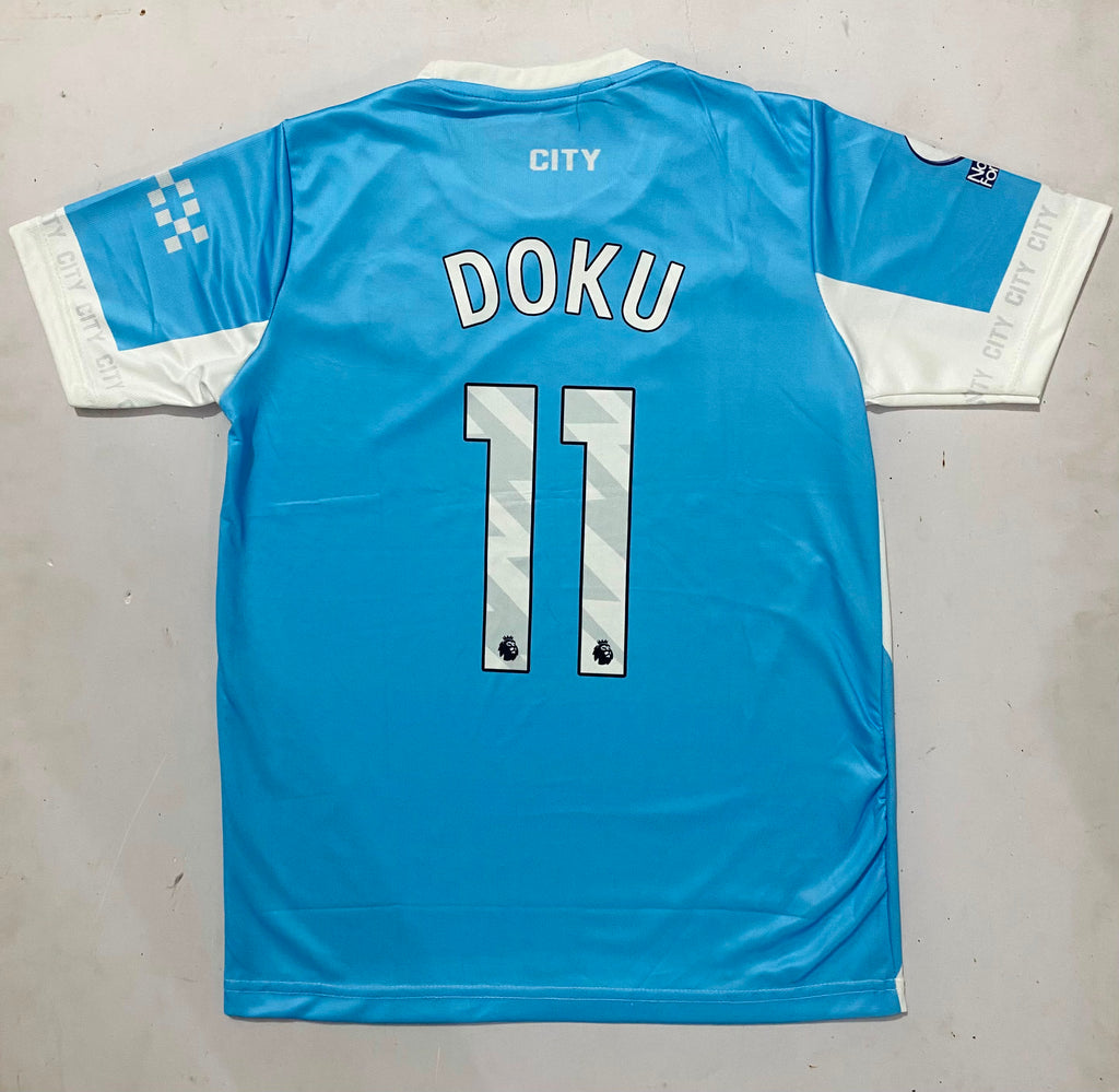 MANCHESTER CITY 2026 - 2027 HOME JERSEY AWAY EMBROIDERY DOKU