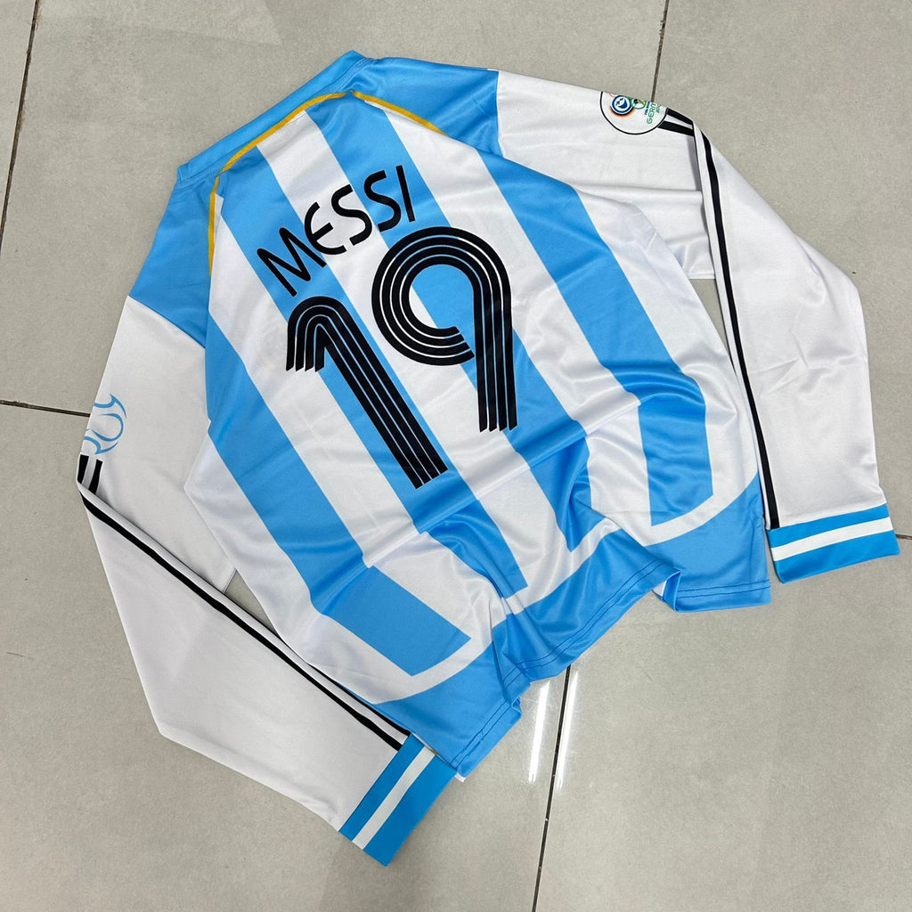 ARGENTINA 2006 FULL SLEEVE RETRO HOME JERSEY PREMIUM EMBROIDERY MESSI