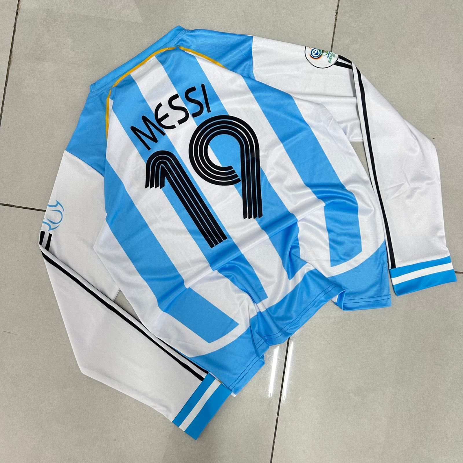 ARGENTINA 2006 FULL SLEEVE RETRO HOME JERSEY PREMIUM EMBROIDERY MESSI