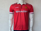 MANCHESTER UNITED 1998 - 1999 HOME JERSEY ZIP COLLAR EMBROIDERY BECKHAM