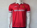 MANCHESTER UNITED 1998 - 1999 HOME JERSEY ZIP COLLAR EMBROIDERY BECKHAM