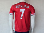 MANCHESTER UNITED 1998 - 1999 HOME JERSEY ZIP COLLAR EMBROIDERY BECKHAM