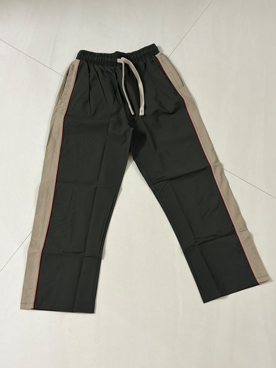 URBAN EDGE PREMIUM TRACK PANTS -  GREEN & BEIGE