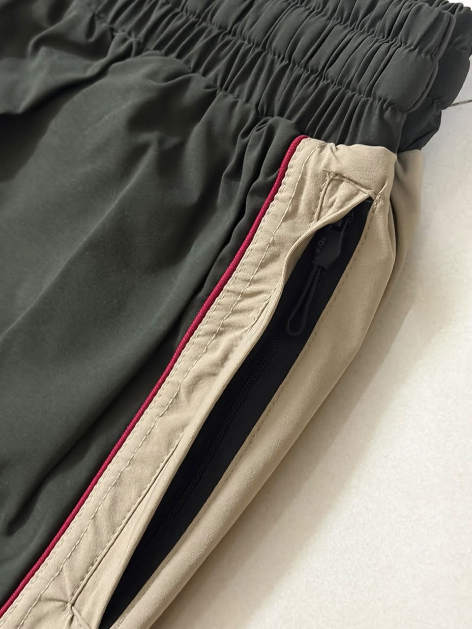 URBAN EDGE PREMIUM TRACK PANTS -  GREEN & BEIGE