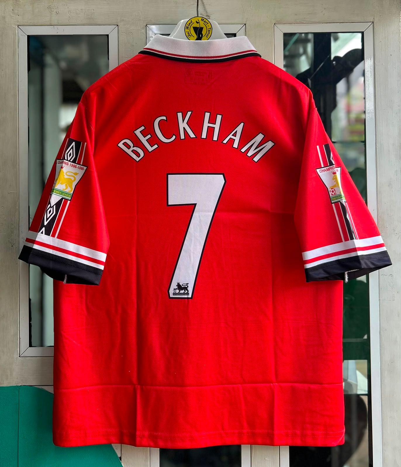 MANCHESTER UNITED 1998 - 1999 FIVE SLEEVE HOME JERSEY BECKHAM
