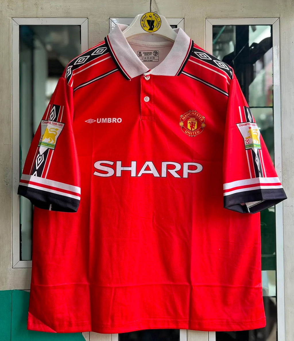 MANCHESTER UNITED 1998 - 1999 FIVE SLEEVE HOME JERSEY BECKHAM