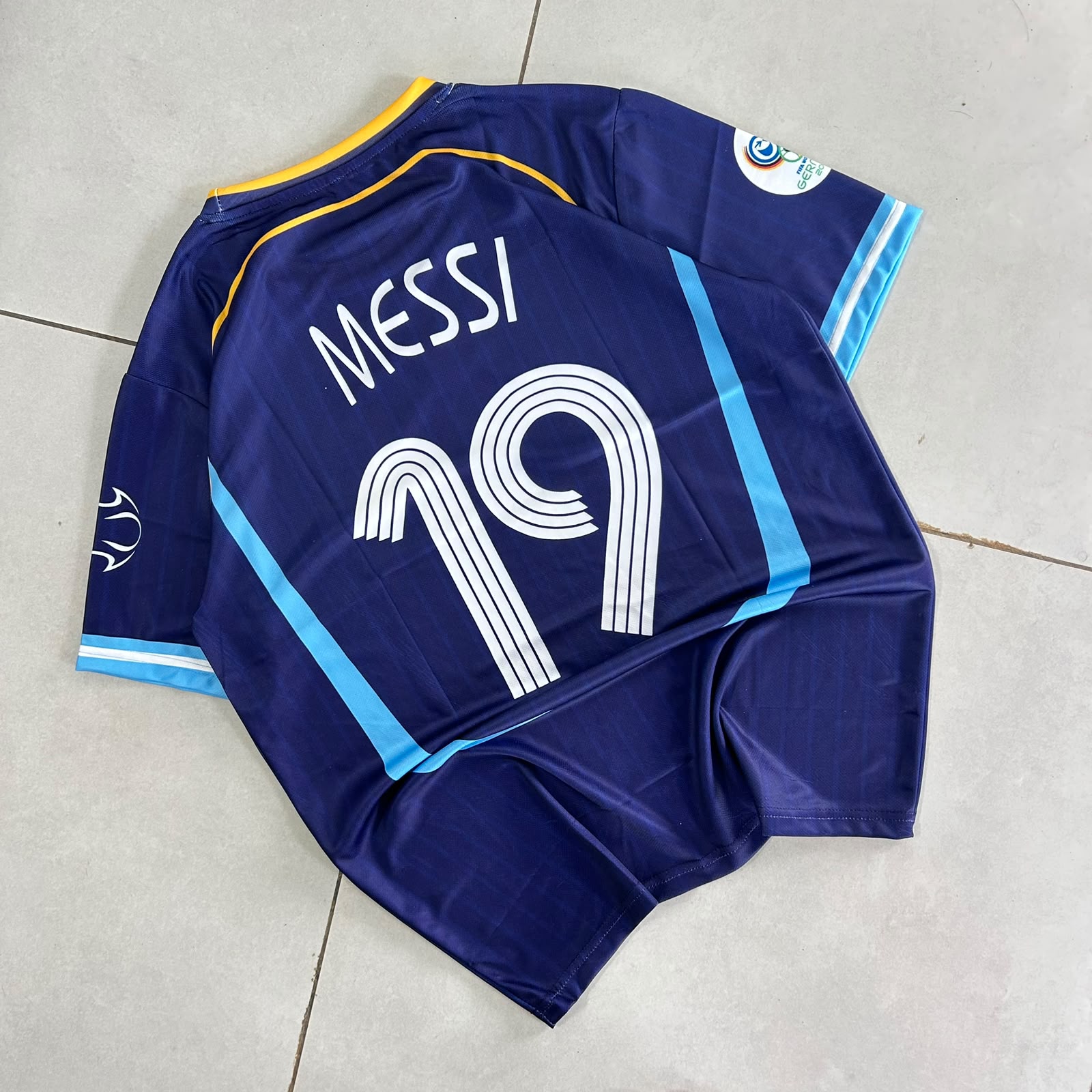 ARGENTINA 2006 WORLD CUP PREMIUM RETRO EMBROIDERY AWAY JERSEY MESSI