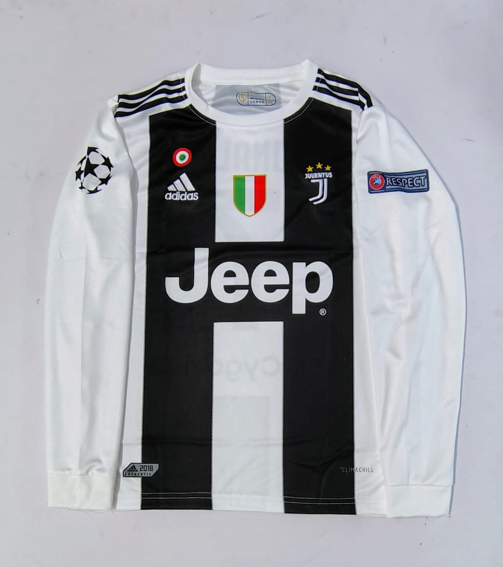 JUVENTUS 2018 - 2019 HOME JERSEY FULL SLEEVE EMBROIDERY RONALDO