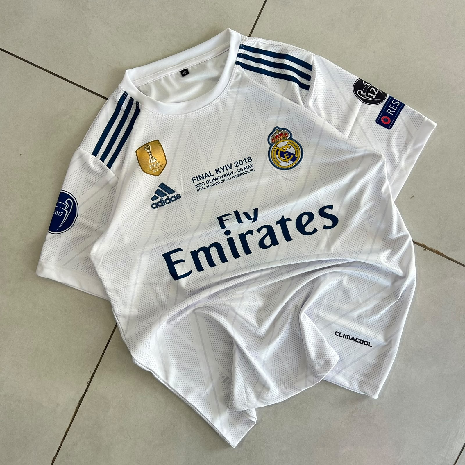 REAL MADRID 2018 FINAL HOME JERSEY PREMIUM EMBROIDERY RONALDO